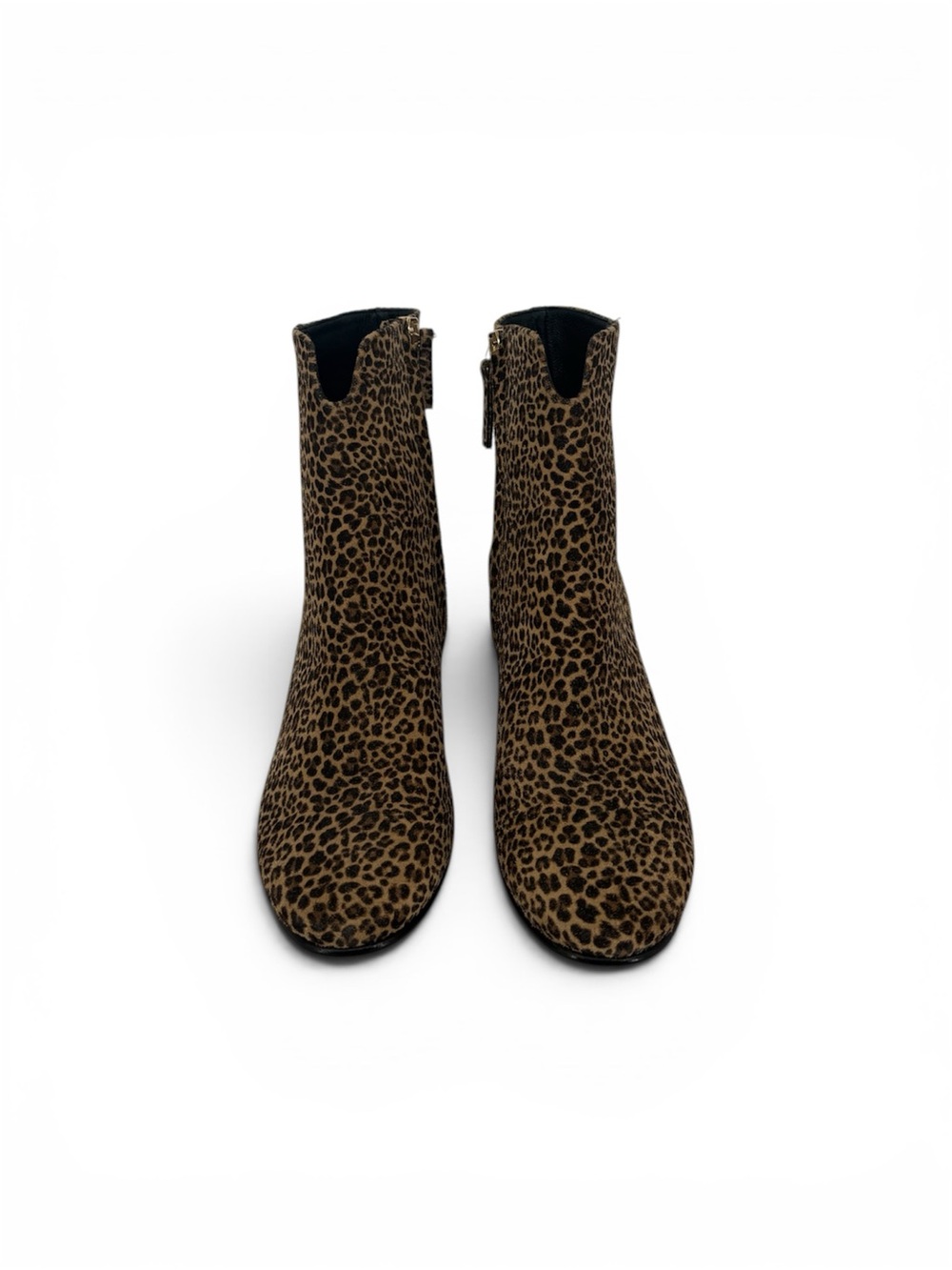 M. Gemi The Sophia Leopard Print Side Zip Suede Ankle Boots